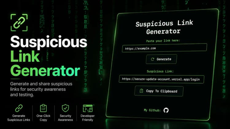 Suspicious Link Generator Screenshot